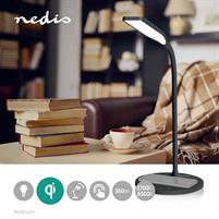 LAMPADA DA TAVOLO LED 10W NERA CON CARICA BATTERIE WIRELESS